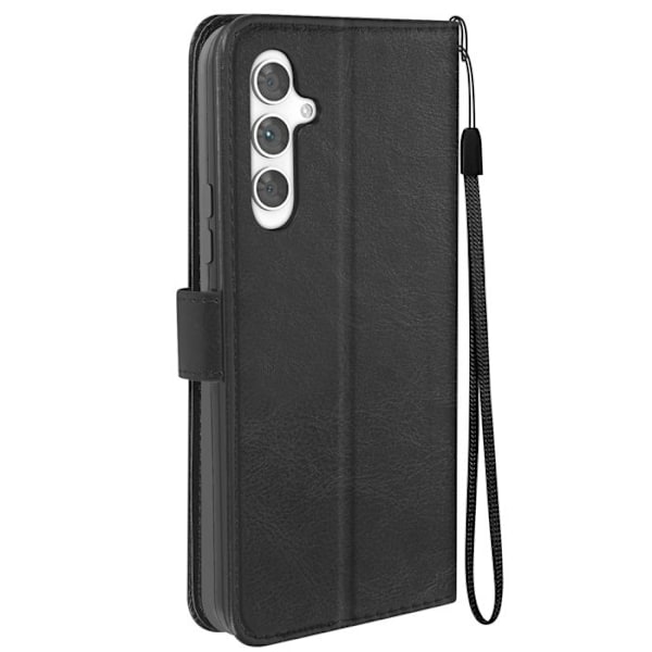 Fodral till Samsung A54 5G - MAYAXESS - Plånboksställ Funktion med handledsrem - Svart Svart