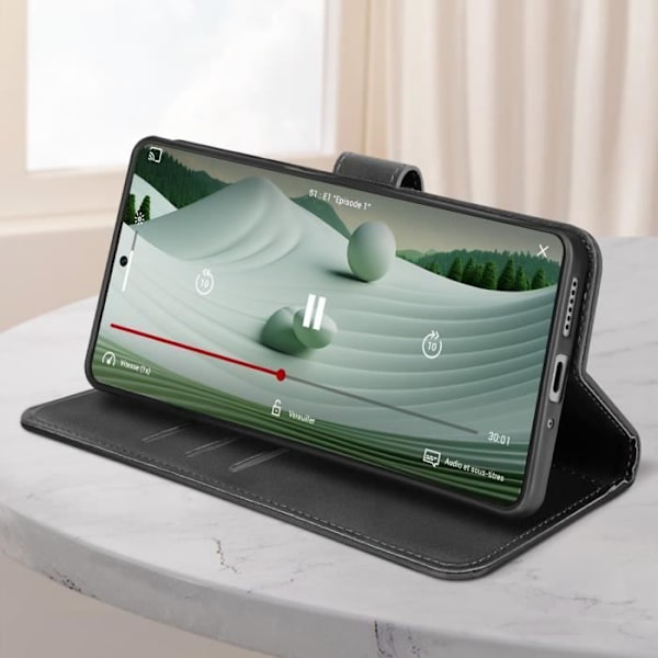 Kotelo Xiaomi Redmi Note 13 5G:lle - AVIZAR - Vintage Style Lompakkoteline - Musta Svart