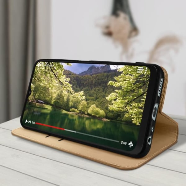 Samsung Galaxy M23 Flip Case Lompakko Videotuki Kultainen