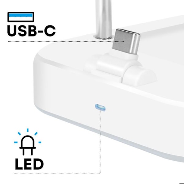 Trådlös USB-C-laddstation för Smartphone Apple Watch Hörlurar Hoko Vit