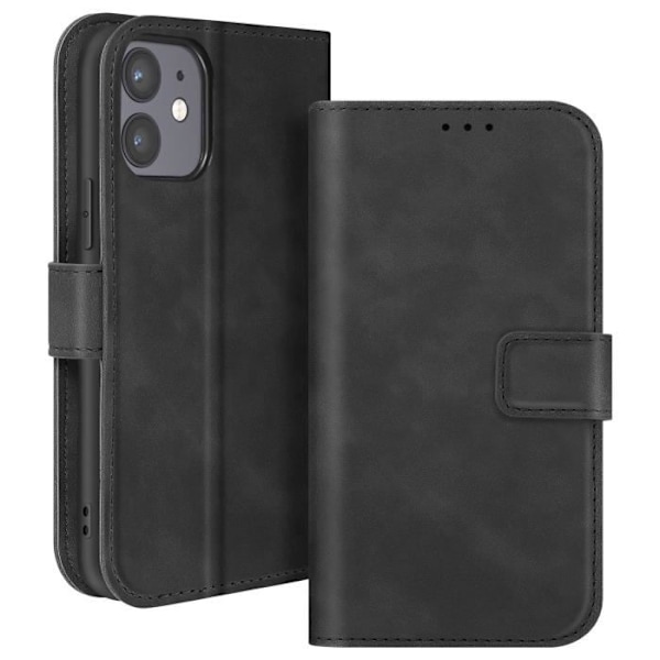 Fodral för iPhone 12 Wallet Flip Video Support Svart Svart