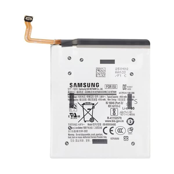 Erstatningsbatteri til Galaxy S25 Plus Li-ion 4900mAh Service Pack Samsung Grå Grå