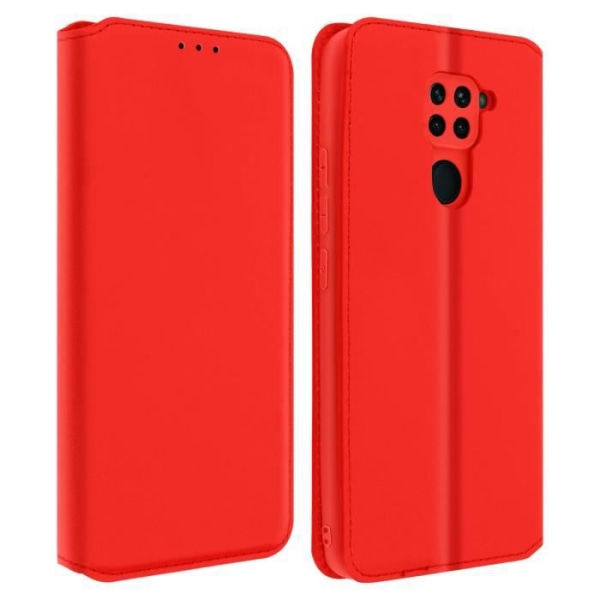 Hus - AVIZAR - Xiaomi Redmi Note 9 - Ekologisk läder - Röd - Stöd funktion Röd