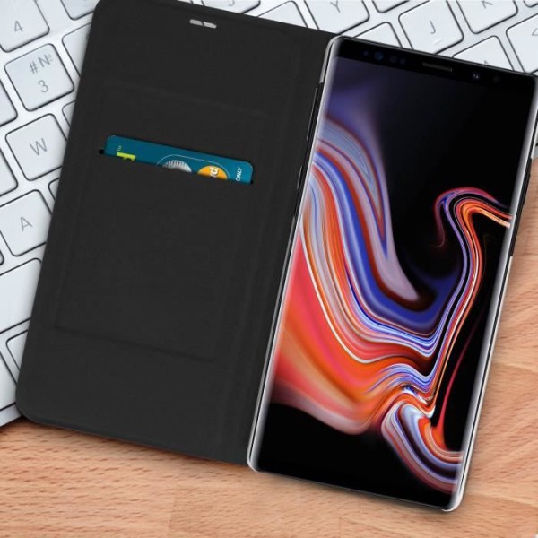 Smartphone taske - Samsung - Galaxy Note 9 - Øko-læder - Ultra-tynd - Fuld beskyttelse Svart