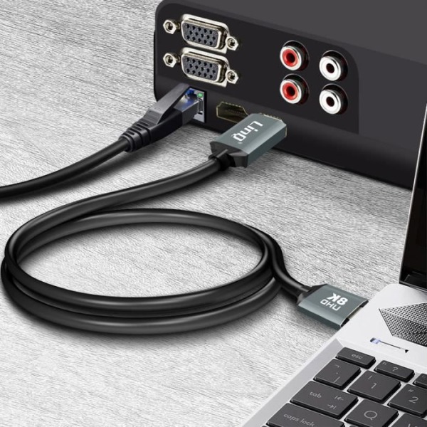 HDMI 2.1 8K 120Hz Ultra HD-kabel med Ethernet-længde 1,5 m HD-8K15 LinQ Sort