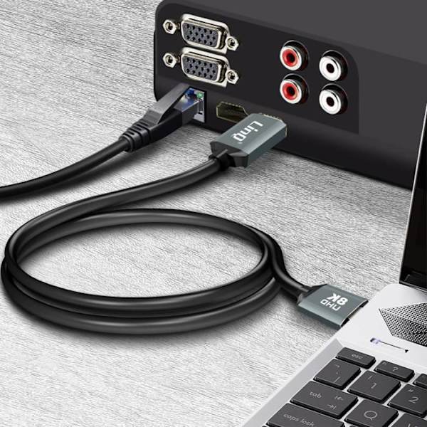 HDMI 2.1-kabel 8K 120Hz Ultra HD med Ethernet-längd 1,5 m HD-8K15 LinQ Svart