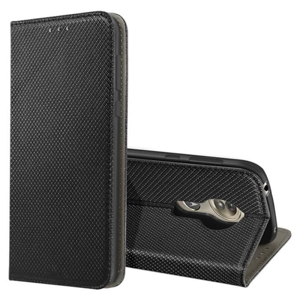 Taske til Motorola G6 Play og Moto E5 - AVIZAR - Sort - Semi-stiv - Syntetisk - Blandet Svart