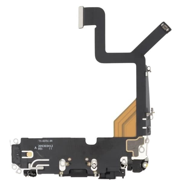 Opladningsstik - AVIZAR - iPhone 14 Pro - Lightning Port - Mikrofon - Sort Svart
