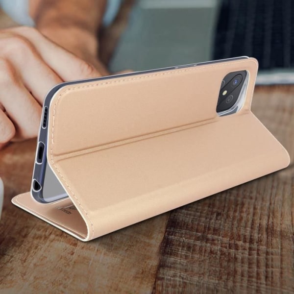 Housse Oppo Reno 4Z - Dux Ducis - Ekologiskt läder - Stödfunktion - Kortfick - Rosa Rosa