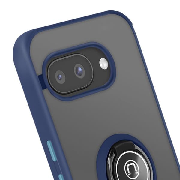 Skal - AVIZAR - Google Pixel 9a - Stötsäker - Magnetisk Ring - Genomskinlig Blå Blå