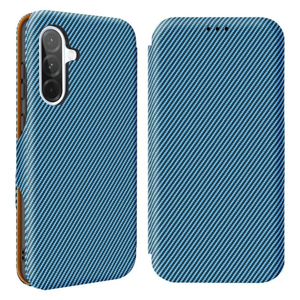 Fodral för Galaxy A37 Kolfiber Effekt med RFID-skyddande kortfack Blå Blå