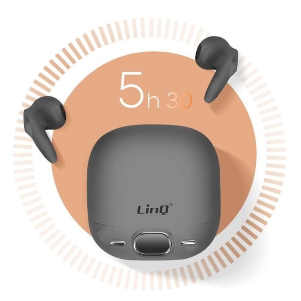 Bluetooth høretelefoner - LinQ - Sort - Håndfri kit - Svedresistent - 220mAh Svart