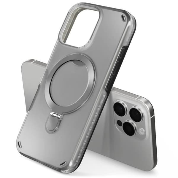 Coque MagSafe - Stötsäker - iPhone 16 Pro Max - Fällbart Stöd - Svart - Bimaterial Svart