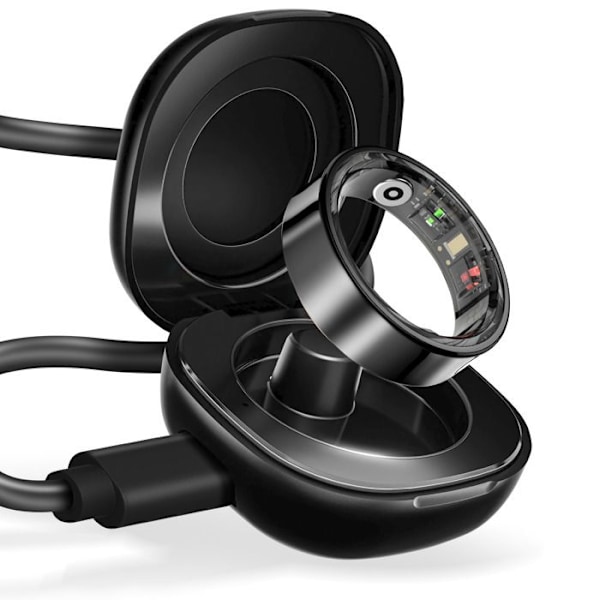 Bluetooth-forbundet ring sundhedsovervågning multisport vandtæt størrelse 10 sort