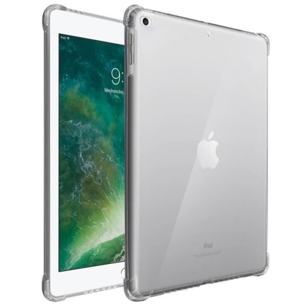 iPad 9.7 kuori - ILMOITUS - Taipuisa läpinäkyvä valkoinen suojus - Iskuja suojaava - Ultra-ohut - Näkyvä muotoilu Klar vit