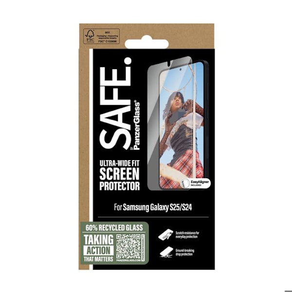 Hærdet Glas til Samsung S25 Kradsesikker Stødabsorberende Panzer Glas Transparent Vit