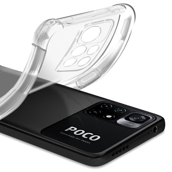Skyddspaket - AVIZAR - Xiaomi Poco M4 Pro 5G - Stötsäkert fodral - 9H härdat glas - 360° skydd Transparent