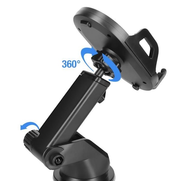 Autopuhelintelineen leveys 55-90mm 360° Pyörivä imukuppi Vennus Musta Svart
