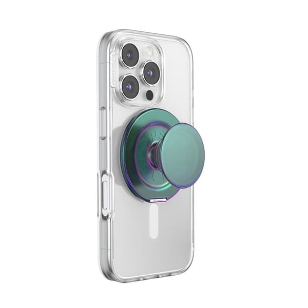 Support Smartphone PopGrip Kick-Out Premium Klæbende Stativ og Selfie PopSockets Sort / Grøn Grön