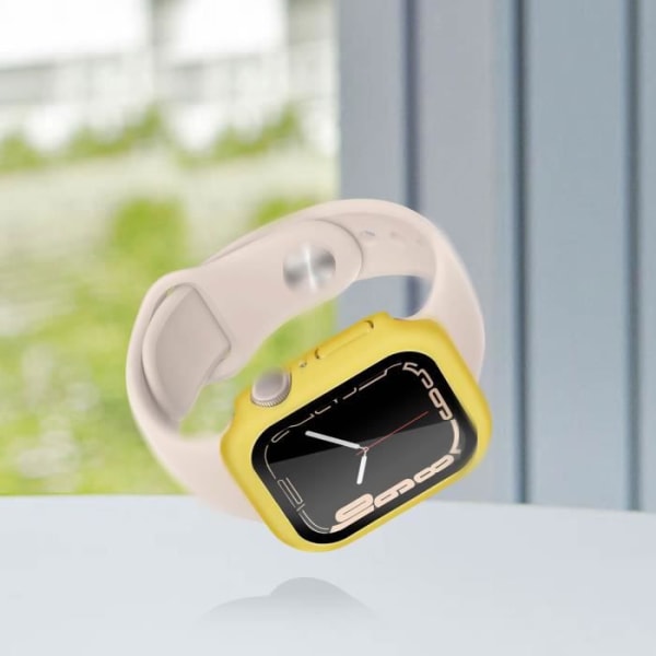 AVIZAR fodral för Apple Watch Series 7 (45mm) - Gul - Stel med integrerat skyddsglas