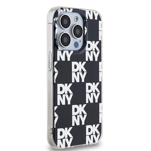 iPhone 15 Pro Fodral - DKNY IML Rutigt Mono Mönster (DKHCP15LHDLCEK) - Svart