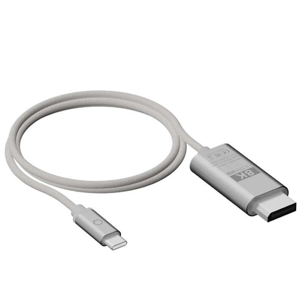 USB-C til HDMI-kabel - LINQ - ProCable - 8K Ultra HD - 2 meter - Lys grå Ljusgrått