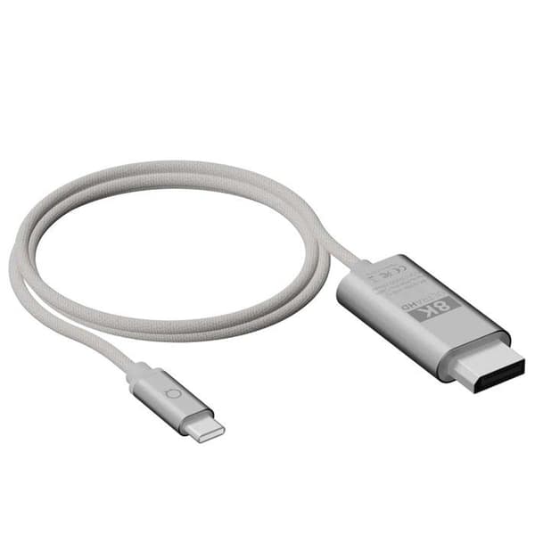 USB-C til HDMI-kabel - LINQ - ProCable - 8K Ultra HD - 2 meter - Lys grå Lys grå