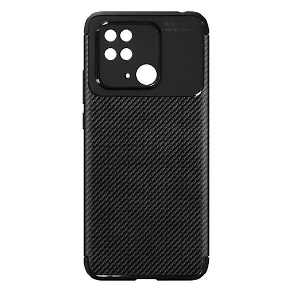 AVIZAR Skyddsfodral för Xiaomi Redmi 10C - Hård - Kolfibereffekt - Stötsäker och anti-skrapa Svart