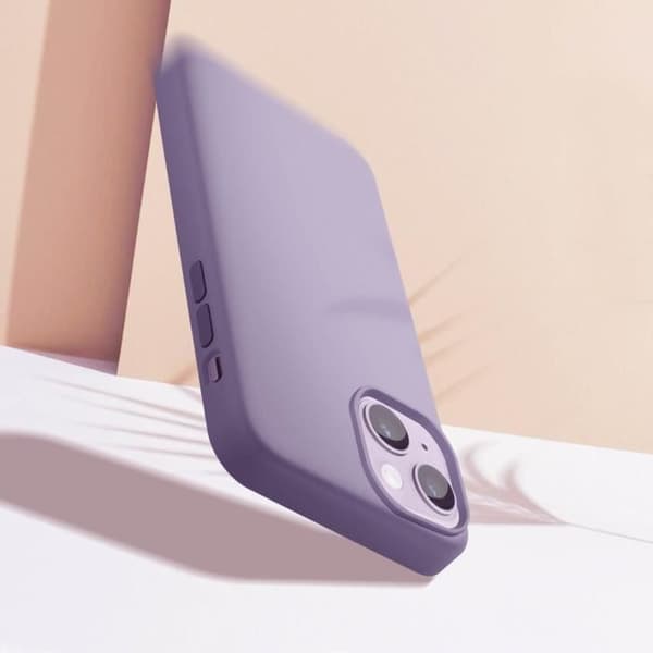 Coque iPhone 14 - MOXIE - Semi-rigid - Fin - Grå Lavendel Lavendel grå