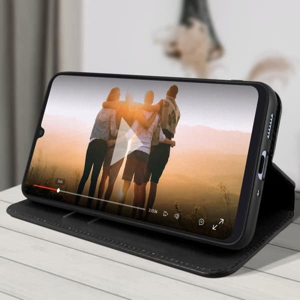 Samsung Galaxy A33 5G etui - AVIZAR - Flip Wallet Video Support - Sort Svart