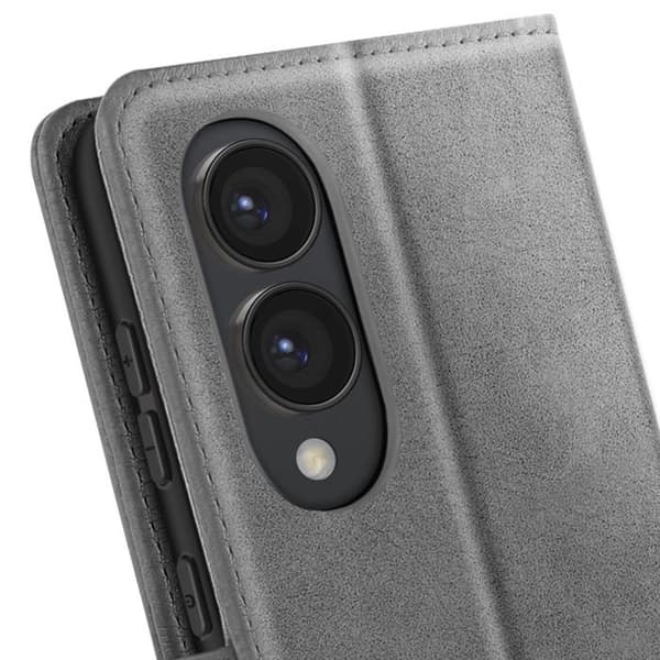 Fodral för Samsung Galaxy S25 Edge Klipp Plånbok och Videostativ Grå Grå