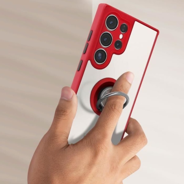 Supportcase kompatibel med Samsung S23 Ultra Red Case Ring