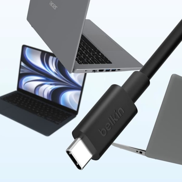 Laddare - BELKIN - GaN - USB-C 100W - Svart - för bärbar dator och MacBook Svart