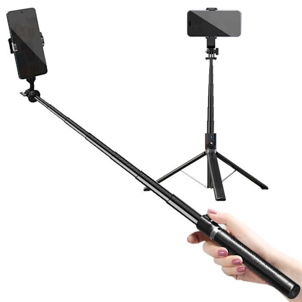 Bluetooth Selfie Stick jatkettava kolmijalka toiminto 180 cm musta