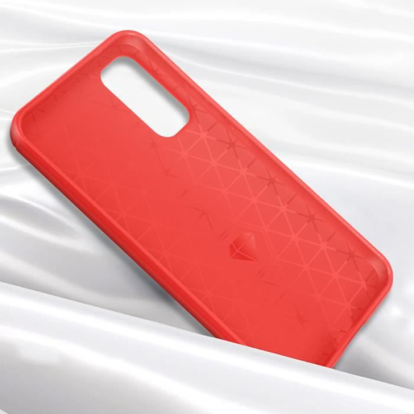 Fodral till Samsung Galaxy A34 5G - AVIZAR - Förstärkt mjuk - Kolborstad effekt - Röd Röd