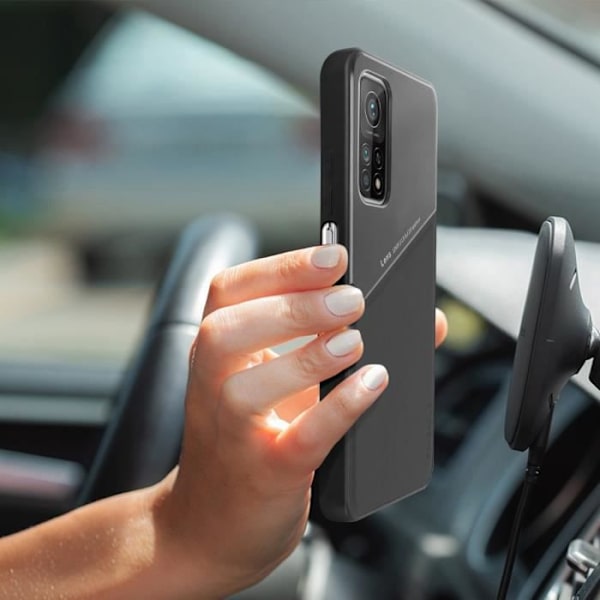 Coque - AVIZAR - Xiaomi Mi 10T / 10T Pro - Läderutseende - Mjuk - Svart Svart