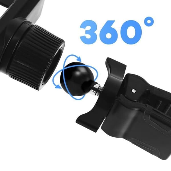 Støtte til bil - AVIZAR - Rotativ 360° - Montering til ventilationsgitter - Smartphone op til 85mm - Sort Svart