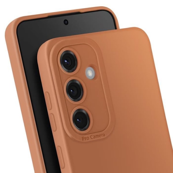 Siliconfodral för Samsung Galaxy S25, mjukt, skydd för kamerablock, brun kastanj