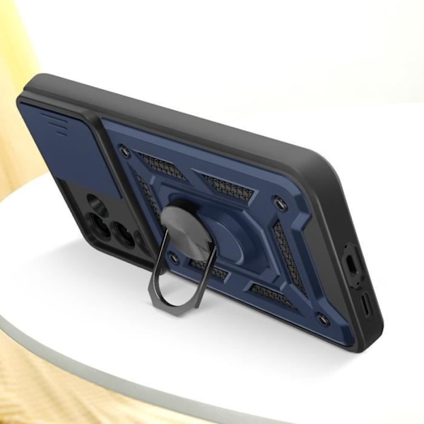 Coque för Samsung Galaxy S24 FE Med Ring Stöd Glidande Kameraskydd Mayaxess Nattblå Blå