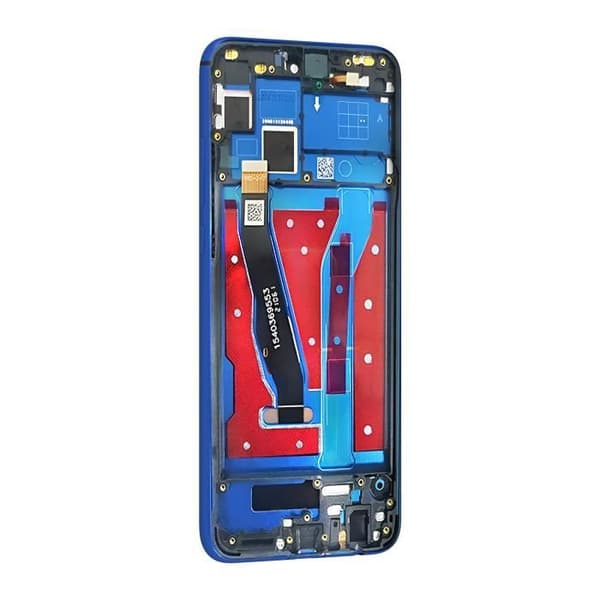 LCD-skärm + Touchglas för Honor 8X med Blå Ram Blå