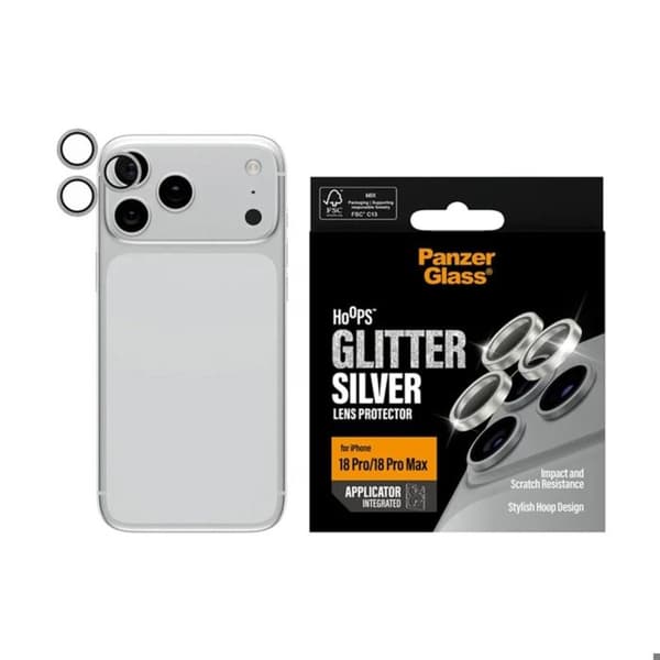 Beskyttelse af kameraobjektiv til iPhone 18 Pro / 18 Pro Max serie Hoops Panzer Glass Sølv