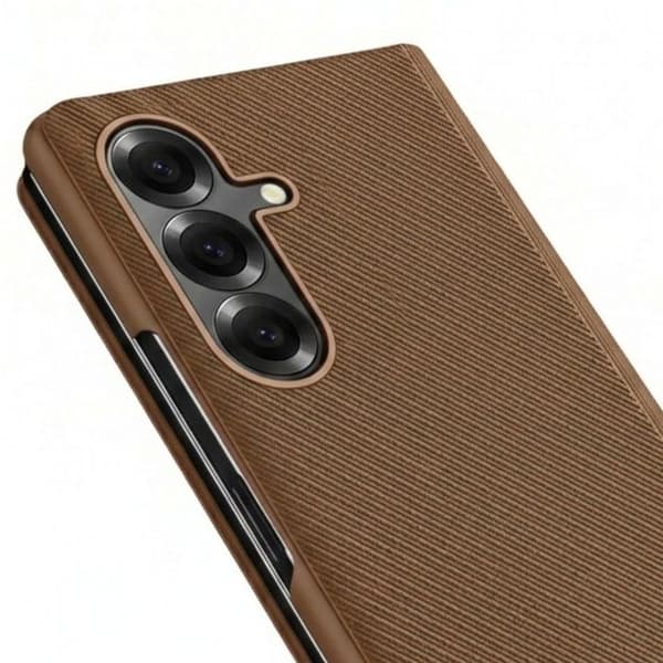 Etui til Galaxy Z Fold 8 Ultra med støtte i brunt aramidmateriale brun