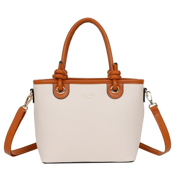 Elegant Tote Bag for Women with Gallantry Shoulder Strap Beige/Brown