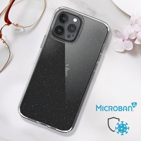 Glitter Cover til iPhone 12 Pro Max Presidio Perfect-Clear Glitter Speck Transparent Transparent