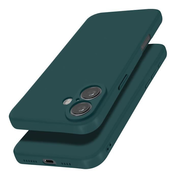 Skal till iPhone 16 Silikon Matt Finish Soft Touch Mörkgrön Grön