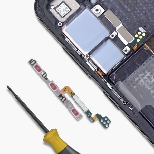 Virta- ja äänenvoimakkuuspainikekaapeli Samsung S23:lle ja S23 Plus:lle Alkuperäinen Samsung Black Svart
