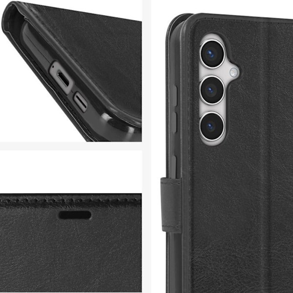 Taske til Samsung S24 tegnebogsstativ funktion med håndledsrem Mayaxess Sort Svart