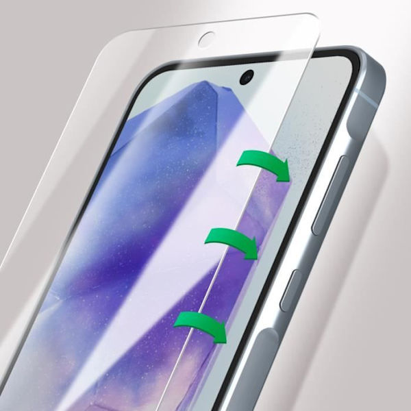 Skyddsfilm - 4SMARTS - Samsung Galaxy A55 - 9H härdat glas - Transparent - Anti-fingeravtryck Transparent