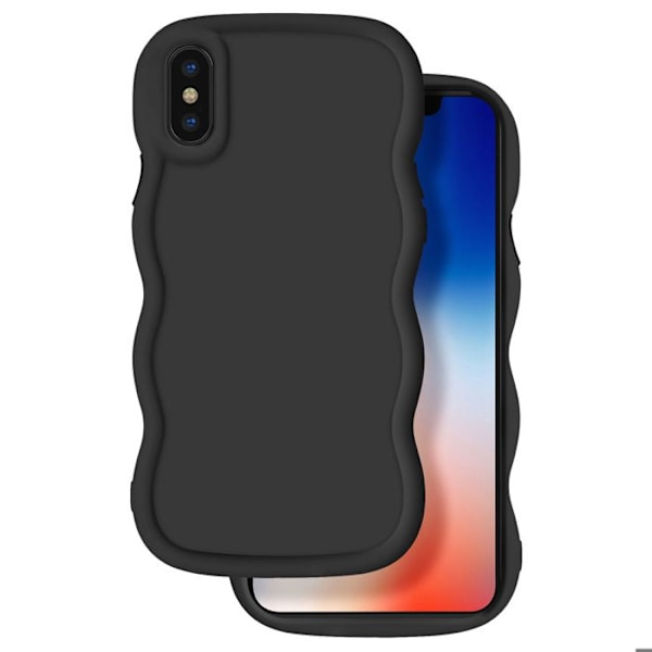 iPhone X ja XS silikoninen iskunkestävä Candy-sarjan suojakotelo musta Svart