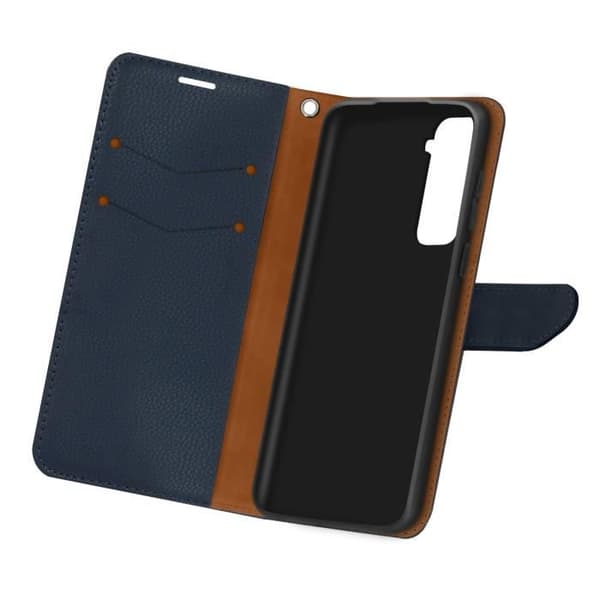 Housse Folio - Samsung - Galaxy S21 - Mørkeblå - Semi-hård - Magnetisk Midnattsblå